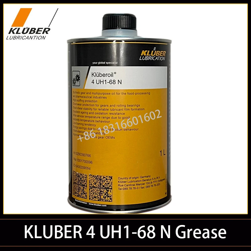 1L Kluber 4UH1-68N Lubrication Spindle Bearings Kluberoil 4UH1-68 N for the food-processing andpharmaceuticalindustries