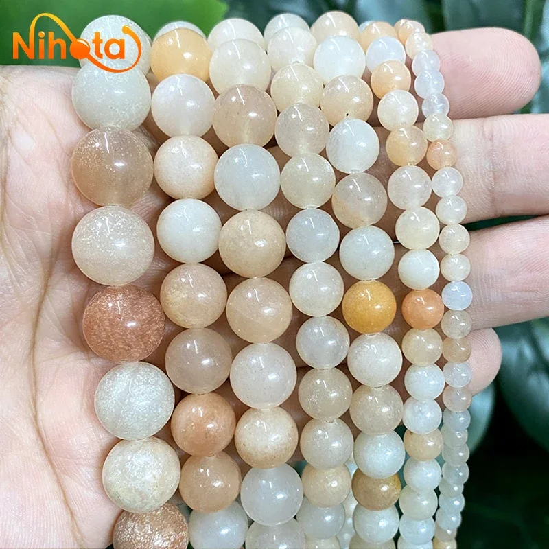 Natural Light Yellow Aventurine Round Beads 4/6/8/10/12mm DIY Women's Bracelet Necklace Earrings for Jewelry Making 15