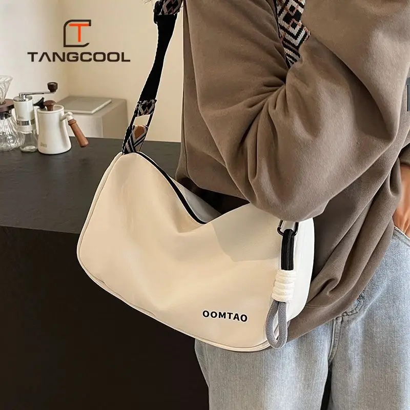 Tang Cool Canvas Bag Women's Large Capacity New Ins Style All Shoulder Crossbody Package Fashion Niche Design Dumpling Bag