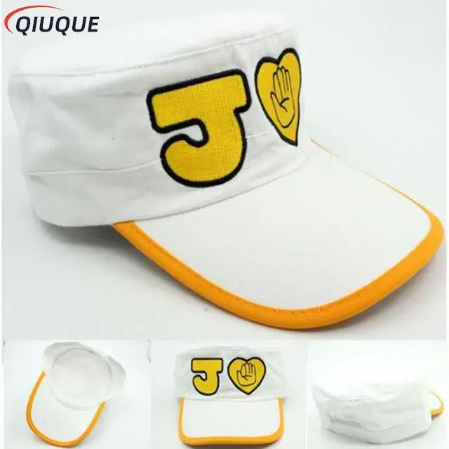 JoJo's Bizarre Adventure Cosplay Hat Jotaro Kujo Joseph Caps jojos Army Military Hats JOJO Caps with Badges Anime Around Props image 5