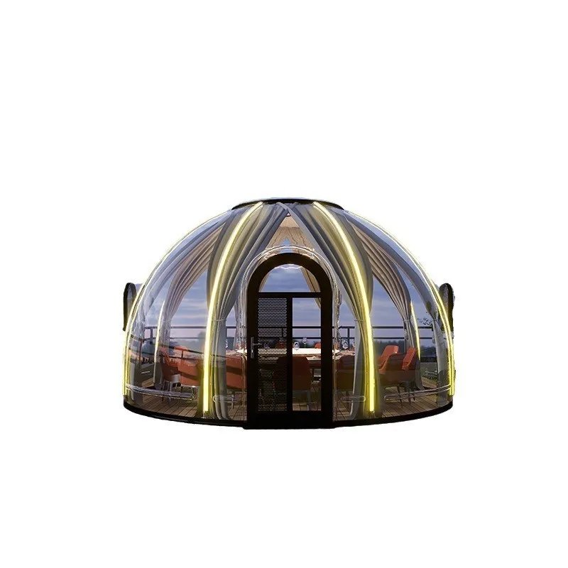 Outdoor Prefab Camping Resort Hotel Accommodation PC Bubble Glamping Polycarbonate Geodesic Dome Room Bubble House