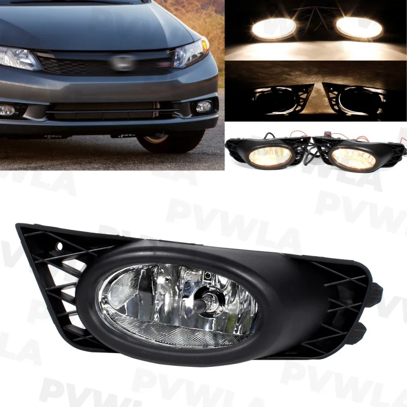 For Honda Civic 4-Door FA1 FA5 2009 2010 2011 1 pc Left Side Front Halogen Fog Light Lamp+Grille Cover