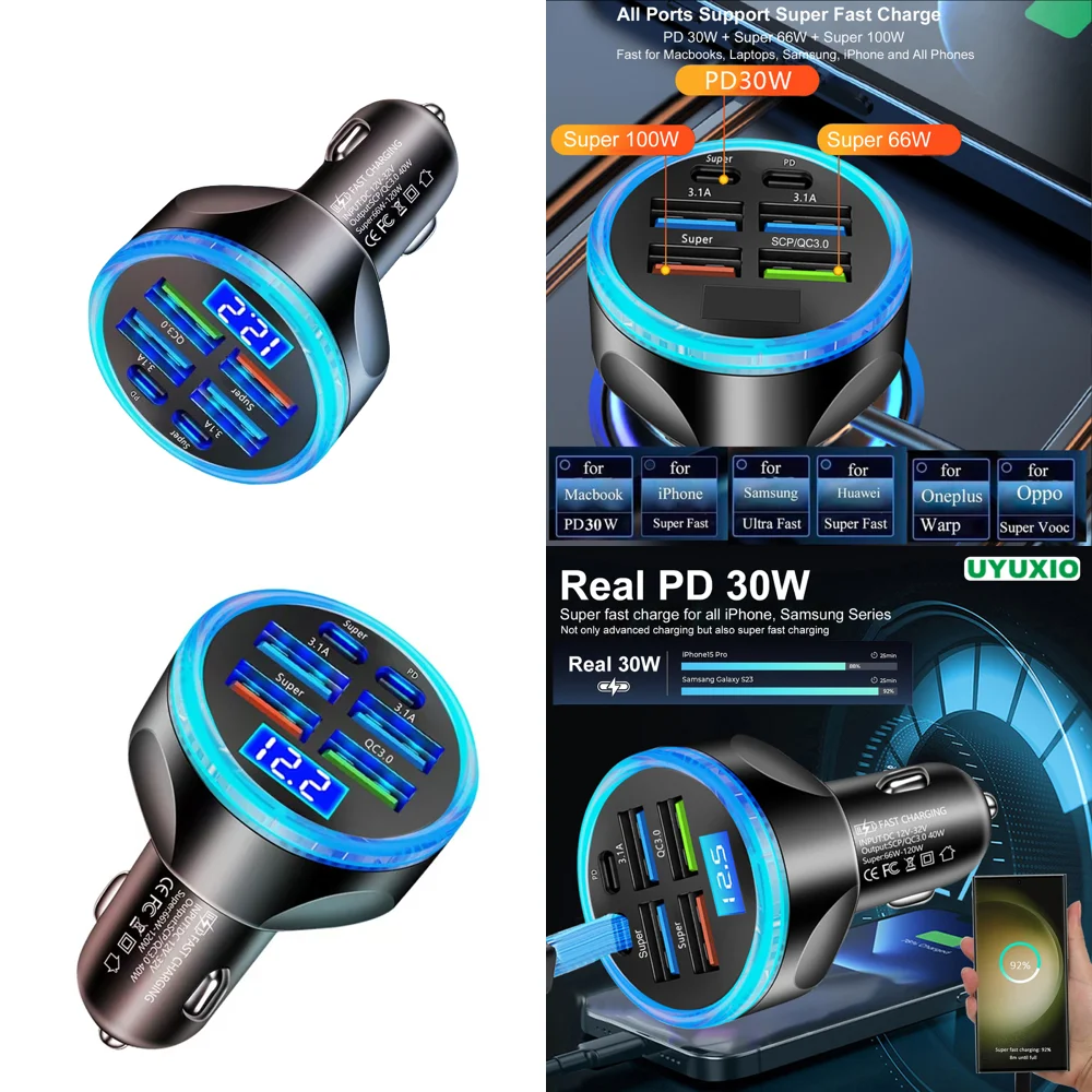 Design trending 2026: Charger Car Say goodbye guaranteed, with power 30 watts photography Answer: .magic-1{width:750px;border Voltage, Two outlets نوع-C and 4 And continuous operation, Say goodbye nh35 and the ports for charging and delivery