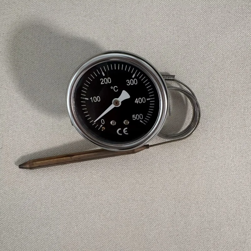 Stainless steel shell 0-500 degrees 0-600 degrees pizza oven thermometer, oven temperature dial 1 meter line