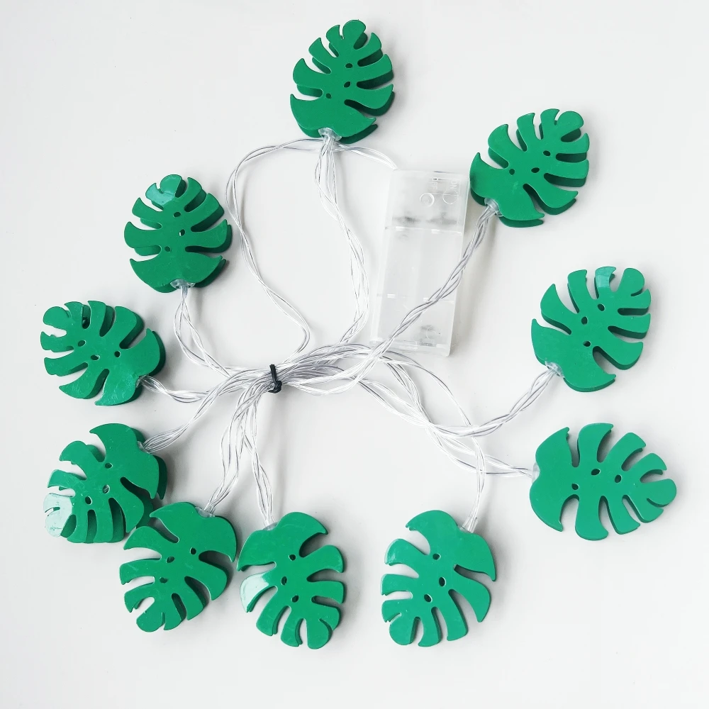 LED String Lights Christmas Decoration Turtle Leaf 2 Meter 10LED Battery Box For Birthday Wedding Party Home Dec Gift Warm White