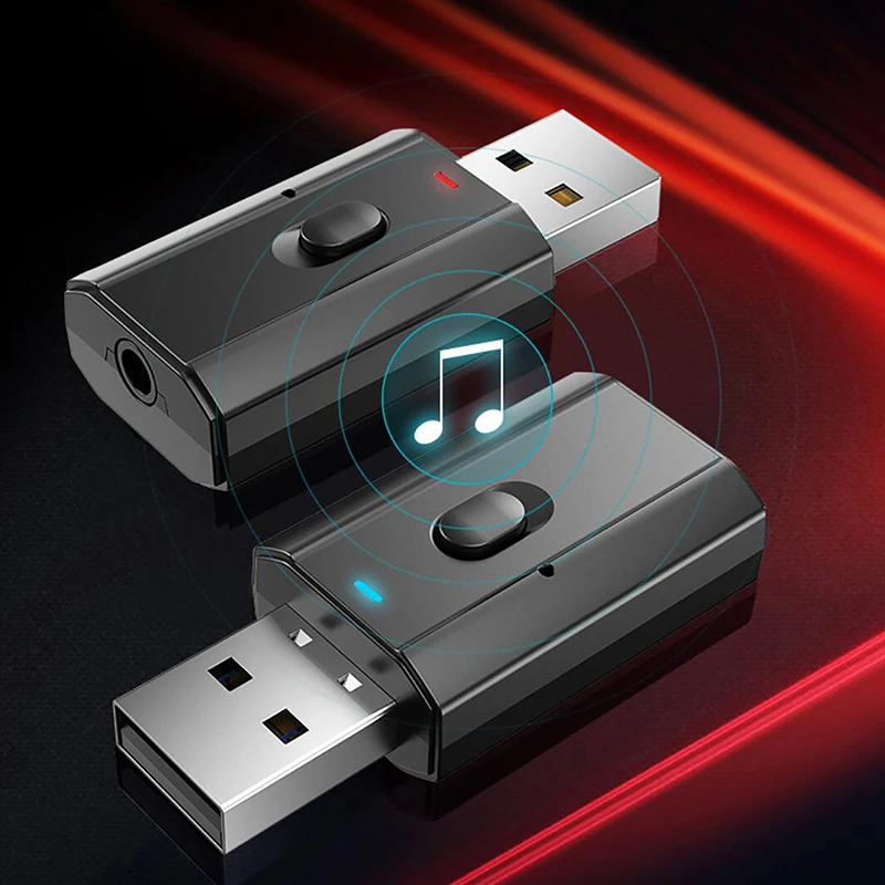 1 Set USB To 3.5mm Jack Music Mic Handsfree Adapter 2 In 1 Wireless Bluetooth 5.3 AUX Adapter Car Audio Receiver Transmitter