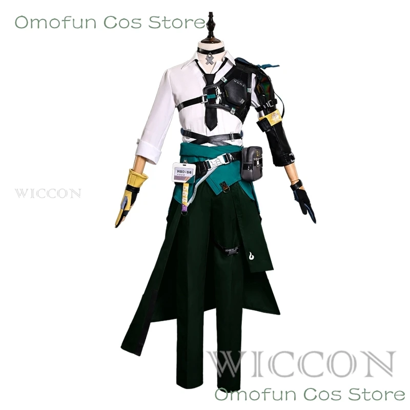 Harumasa Cosplay Kostüm Perücke Zenless Zone Zero Game Uniform Stirnband Choker Requisiten Abschnitt 6 Halloween Party für Frauen Männer