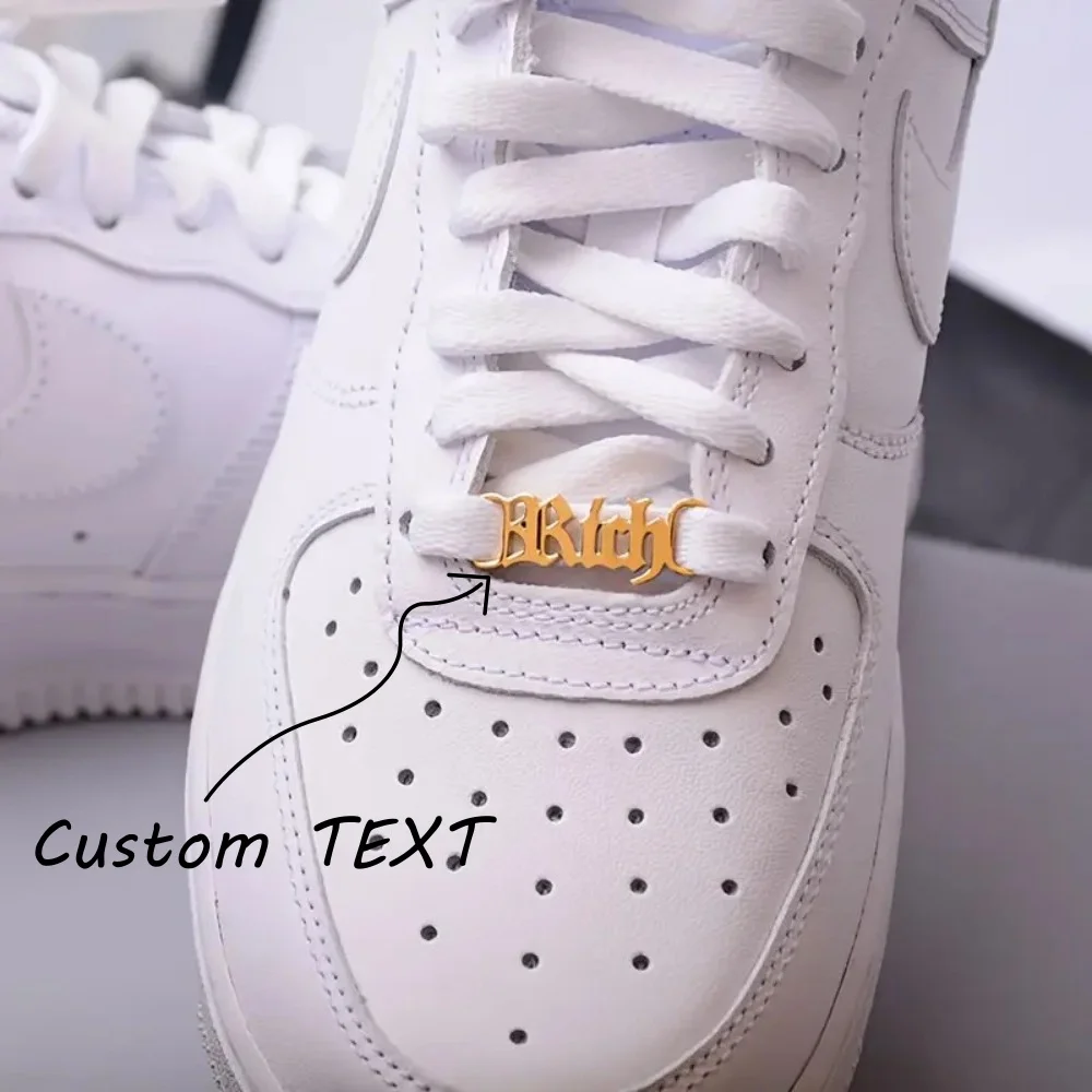 

2Pcs/Set Personalized Name Shoe Buckle Jewelry Stainless Steel Custom Nameplate Year Date Logo Shoe Buckle Best Friend Gifts