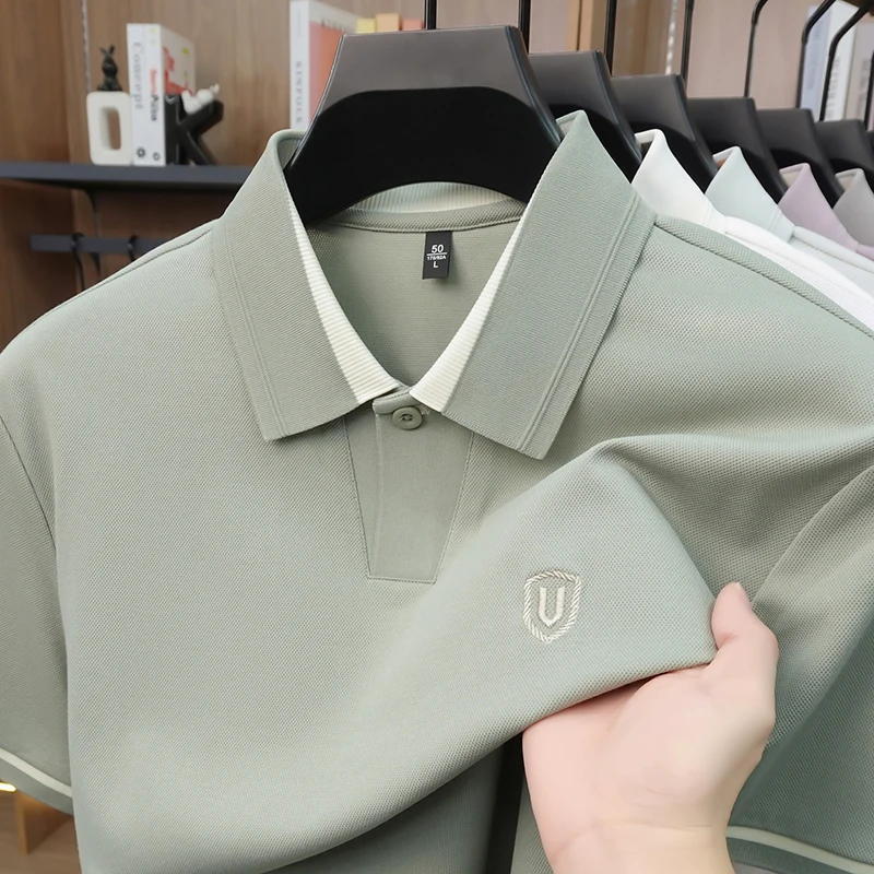 High end brand short sleeve polo shirt fashion exquisite embroidery summer breathable comfort men's casual business new T-shirt