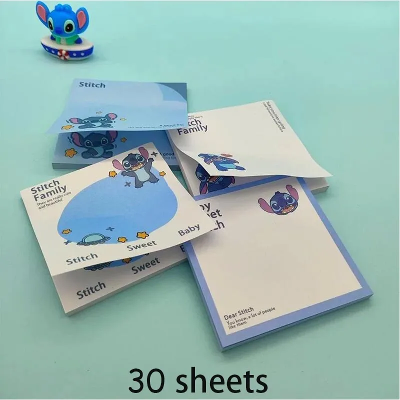 4 pcs/lot Disney Stitch Memo Pad Sticky Notes Kawaii 30 Sheets N Times Stationery Label Notepad Post Office School Supplies Gift