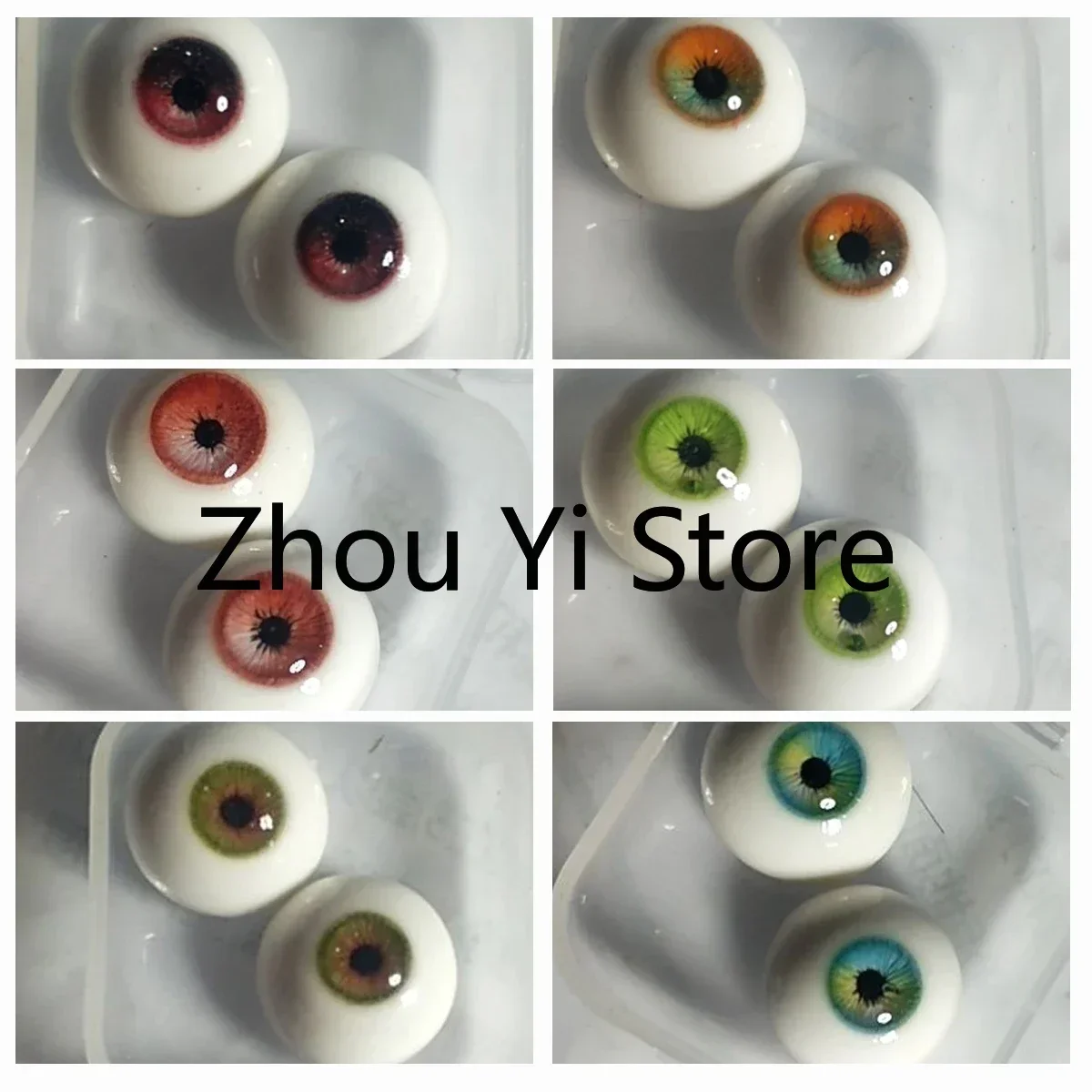 Olho de gesso olhos de boneca, Doll Dress Up Toys, Handmade Doll Acessórios, 6mm, 8mm, 10mm, 12mm, 14mm, 16mm, 18mm, 20mm, 22mm, 30mm, 1/3, 1/4,