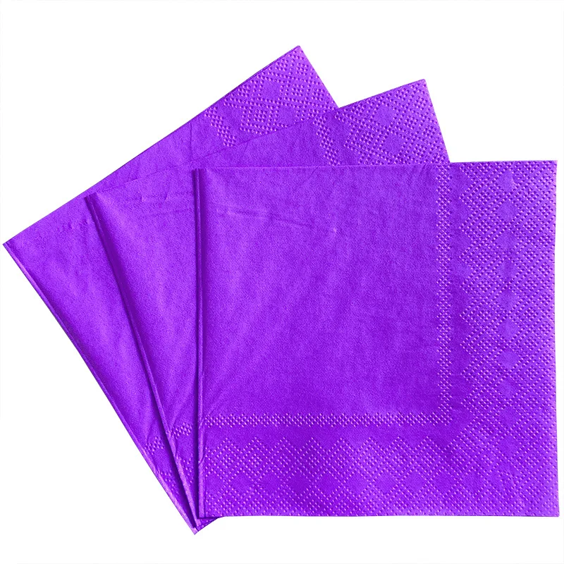 Birthday party double-layer napkin Western restaurant paper napkin Color printing paper napkin Holiday party supplies napkin