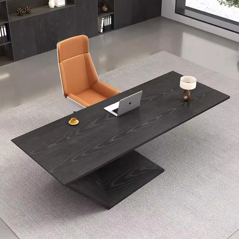 Working Executive Desk Chair Designer Asthetic Conference Office Table Study Writing Black Mesa Para Computador Home Office