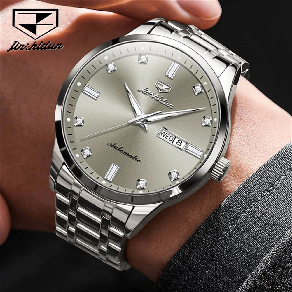 JSDUN Luxury Brand Men Watch High Quality Fashion Automatic Mechanical Watch for Men Stainless Steel Waterproof Wrist Watch Men