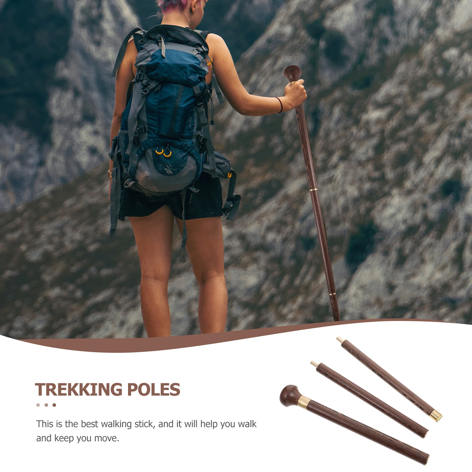 

Chicken Wing Wood Walking Elderly Cane Detachable Portable Anti Skid Durable Long Lasting Outdoor Travel