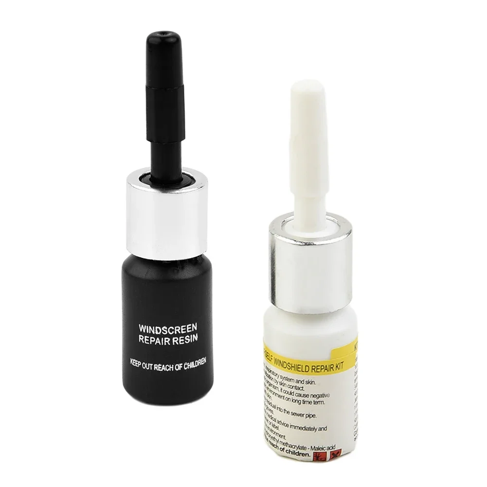 2pcs Reapir Fluid 3ml Windshield Glass Repair Black And White Solution Glass Repair Tools Kit Universal Glass Repair Solution