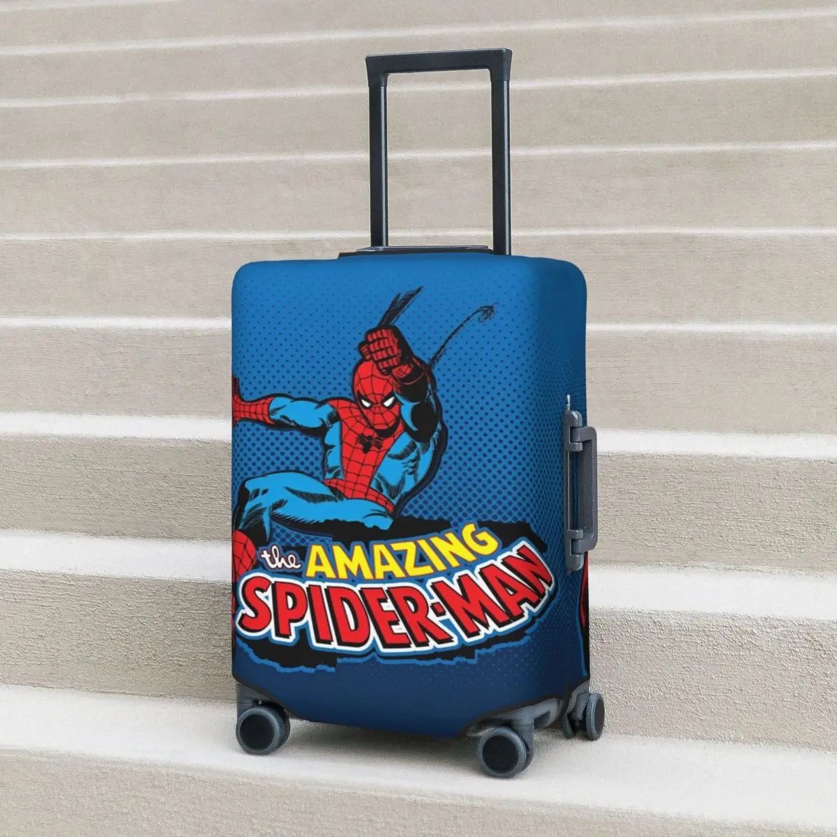 

The Amazing Spider Man Logo Suitcase Cover Business Protector Holiday Useful Luggage Accesories