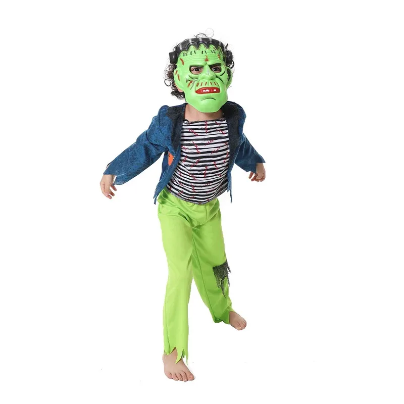الصبي الكرتون فرانكنشتاين تأثيري حلي بنين بنات الرعب هالوين المدمرة ملابس كرنفال عيد الفصح بوريم فستان بتصميم حالم