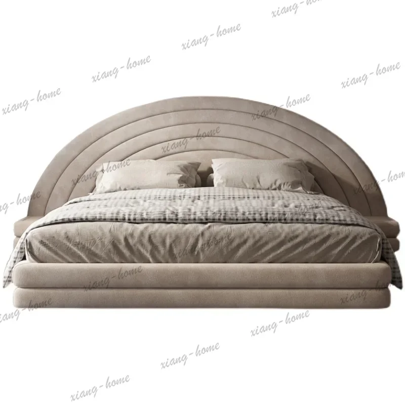 LJY Double Headboard Bed Luxury Nightstands Nordic Frame Design Bed Children Bedroom Multifunctional Camas Matrimonial Furniture