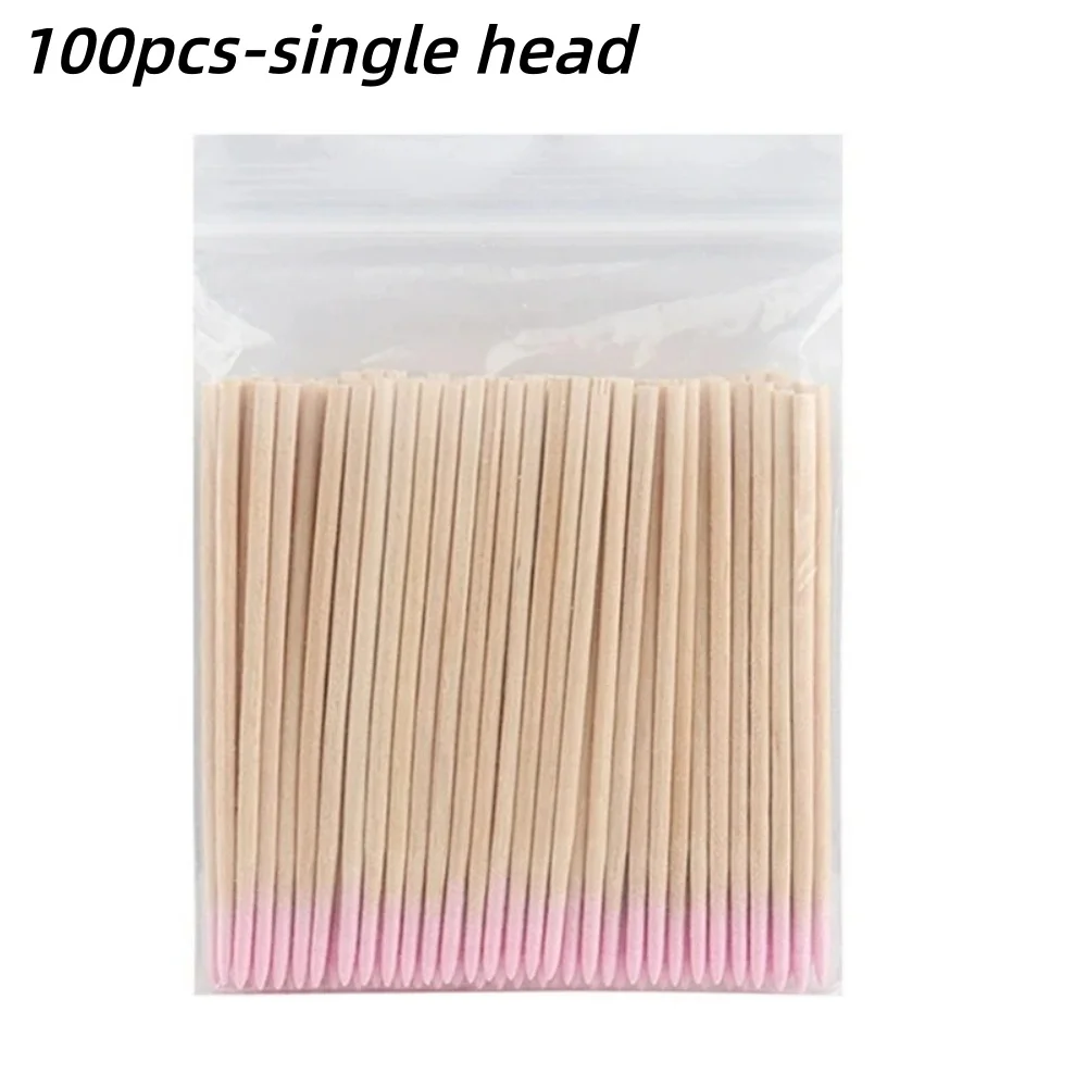 100/300/500 Nagels Houten Tip Katoen Stok Knoppen Wegwerp Ultra-Detail Corrector Nagellak Remover Schone Sticks manicure Gereedschap