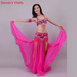 Handmade Beaded Embroidery Bra Skirt Belly Dance Costume For Women Oriental Dress For Dance set custom made Free Shipping