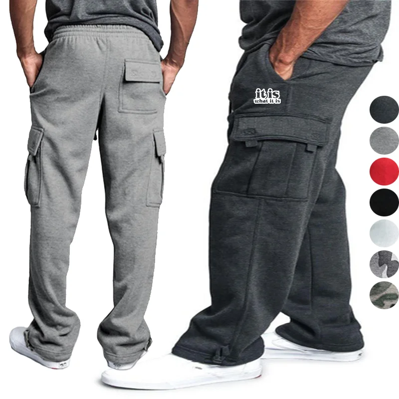 Pantaloni da lavoro funzionali multitasche da uomo pantaloni tattici Casual pantaloni da allenamento Casual dritti larghi all\'aperto da uomo