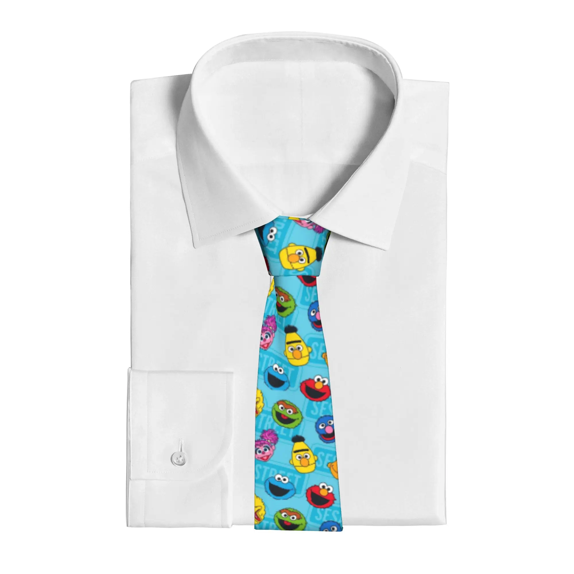 Sesames Streets Cartoon Necktie Unisex 8 cm Cookie Monster Neck Tie Wide Shirt Accessories Gravatas Wedding Accessories Party
