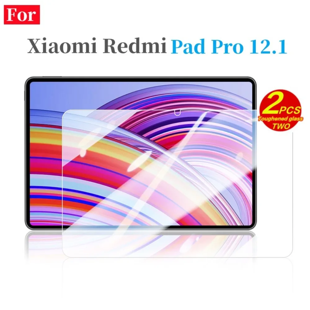 Protector de pantalla de vidrio templado HD para Xiaomi Redmi Pad Pro, película protectora para tableta de 12,1 pulgadas, 2024, 2 unidades