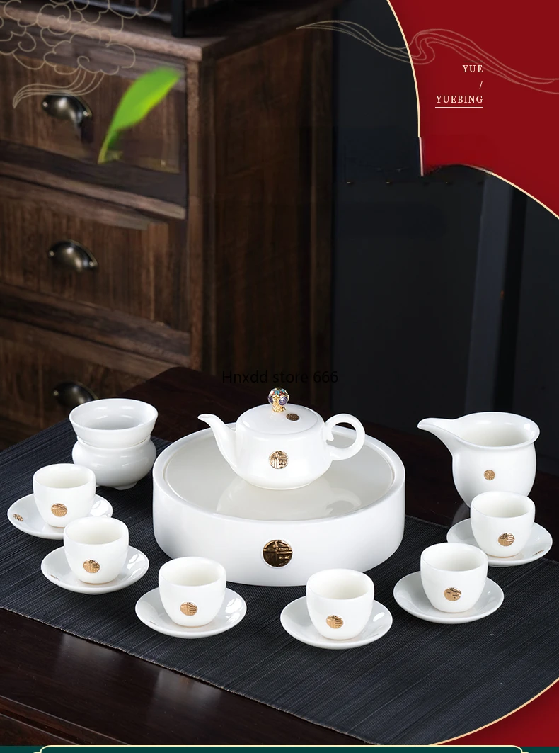 Aesthetic Tea Set White Ceramic Charms Kung Fu Tea Pot and Cup Set Portable Gift Box Tetera Porcelana Teaware Sets BG50TS