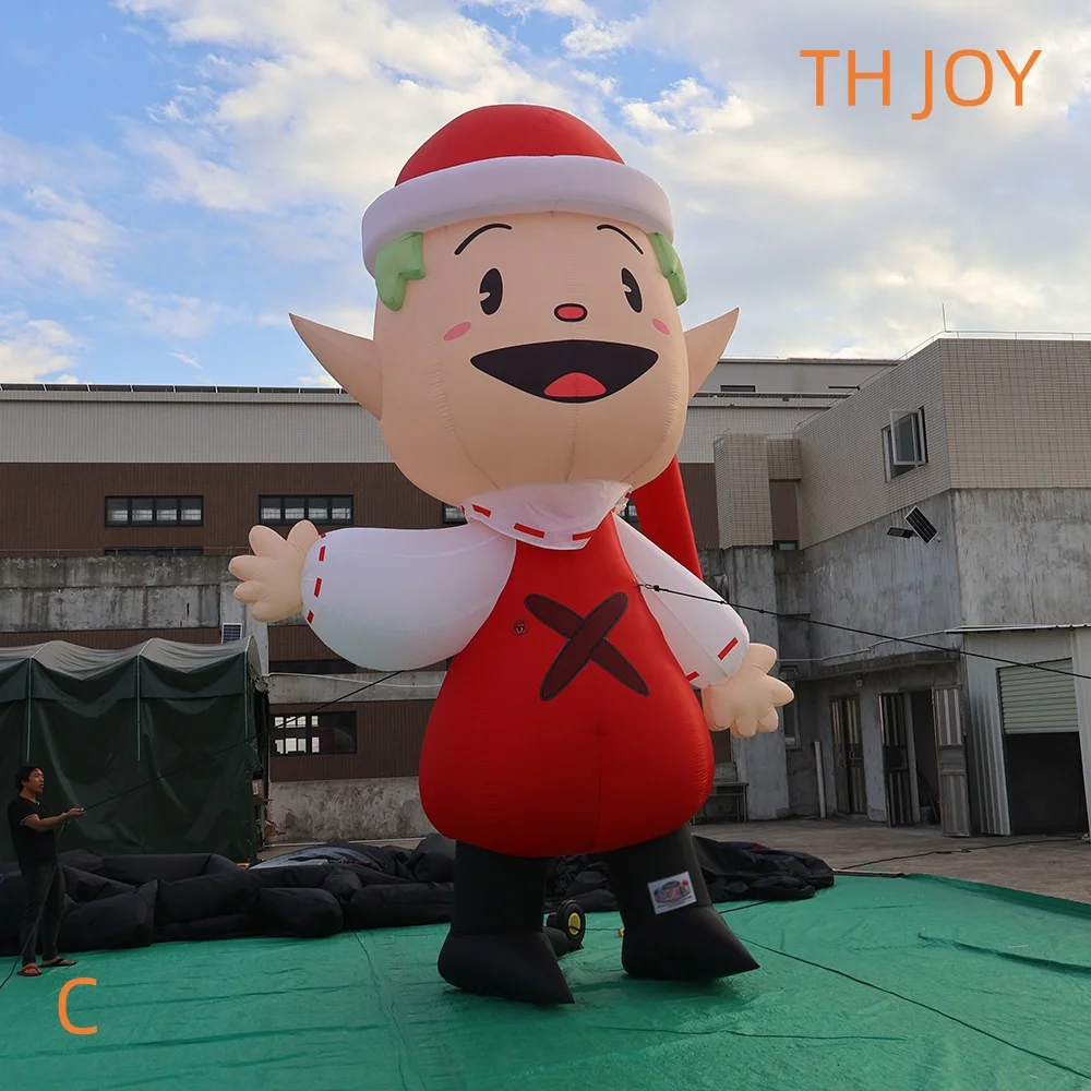 fast air ship to door,20ft 6m tall Santa cartoon Inflatable Christmas Elf for outdoor decoration