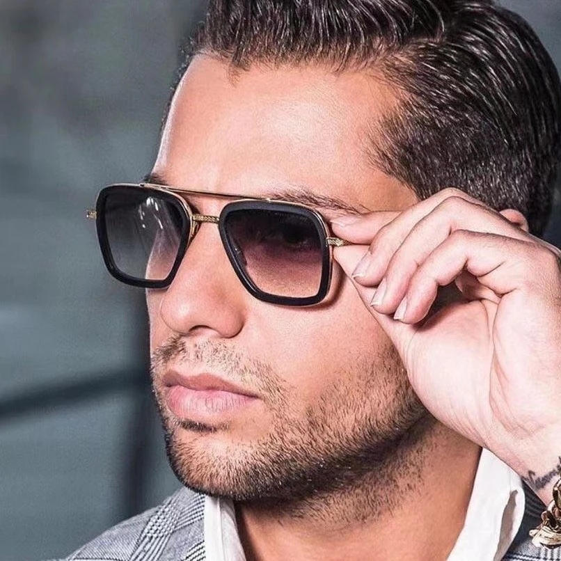 جديد الرجال السفر فاسق يندبروف النظارات الشمسية المعدنية الأشعة فوق البنفسجية واقية في الهواء الطلق النظارات النسائية ظلال سوداء الدراجات القيادة النظارات