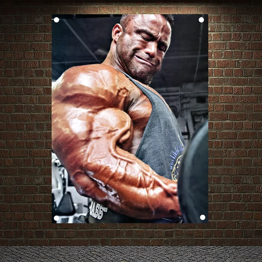 Muscle Man Motivational Workout Posters Exercise Bodybuilding Banners Flag Wall Art Canvas Painting Tapestry Gym Home Decoration