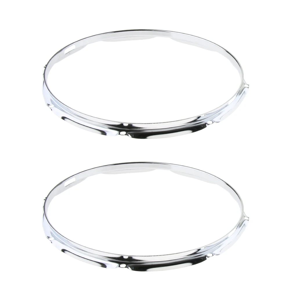 2Pcs 14 Inch 8&10-Lug Snare Drum Hoop Drum Rim Rim Instrument Accessories for Jazz drum repair Drum Hoop Replacement Parts