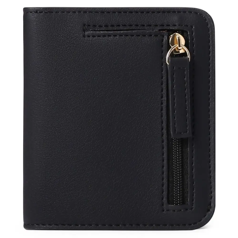 カジュアルPUレザー女性用ショートウォレット超薄型ジッパー付きプリントカードバッグ多機能スロット韓国版PUレザーカードホルダー男性用