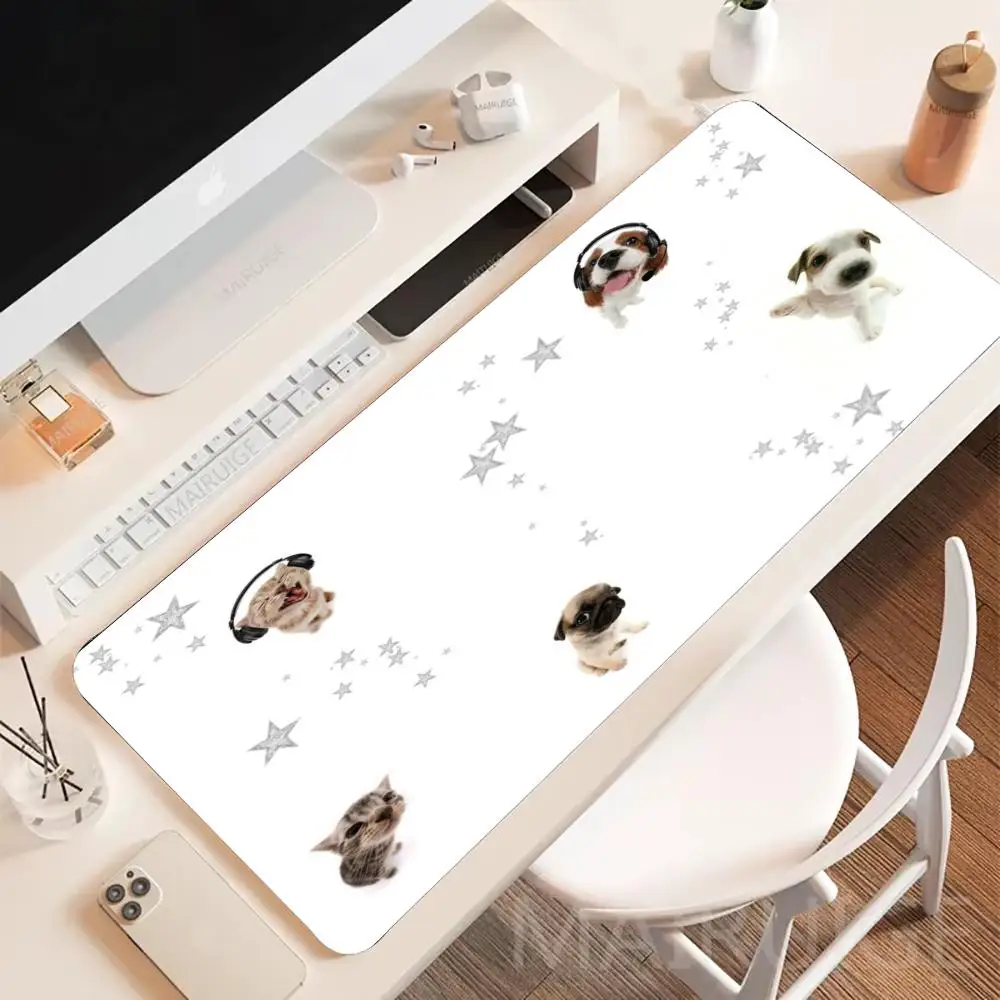 

Dog and Cat Mouse Pad Large Gaming Desk Accessory Aesthetic Mousepads Non-slip Extended Pads Laptop Tablet Mat Mini PC Playmat