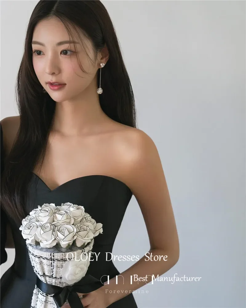 OLOEY Simple A Line Satin Korea Wedding Photoo shoot Dress Sweetheart Floor Length Evening Dress Formal Party Gowns Long