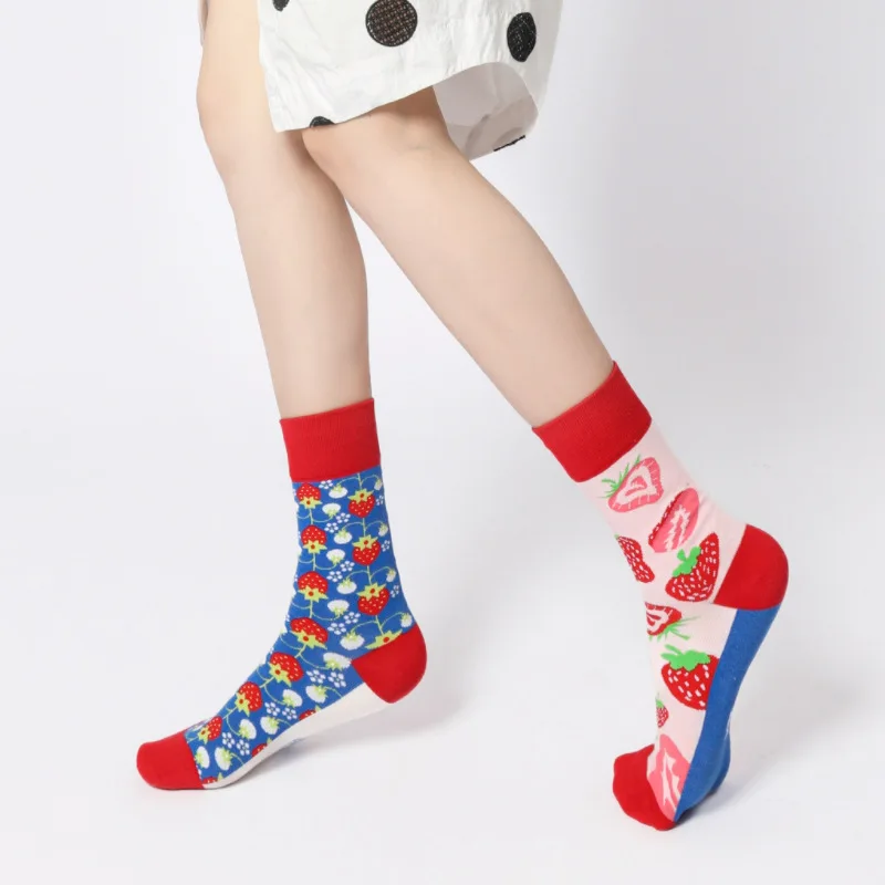 

High Quality Cotton AB Socks Animal Fruits Long Tube Funny Happy Men Socks Novelty Skateboard Crew Casual Crazy Woman Socks