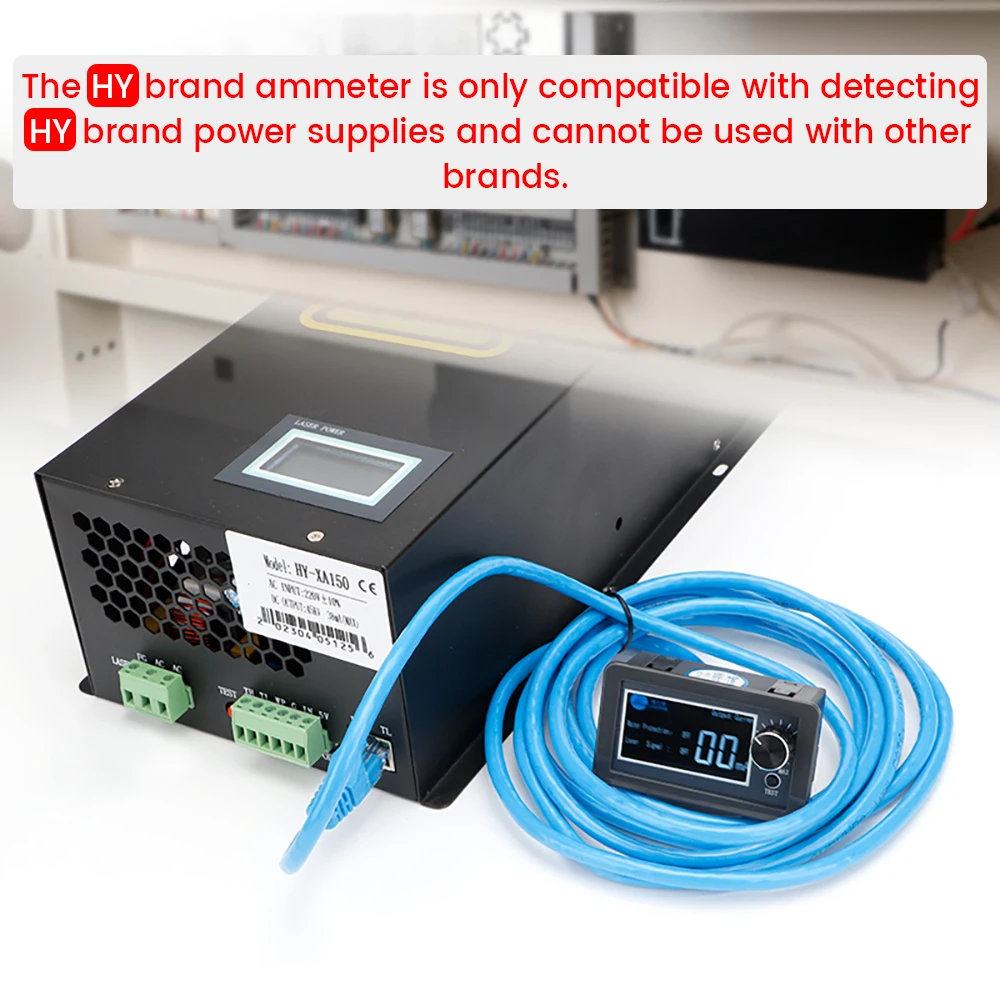 จอแสดงผล LCD CO2 Current Meter หน้าจอภายนอกสําหรับ HY Series 80W และ 100W และ 150W CO2 เลเซอร์แหล่งจ่ายไฟ