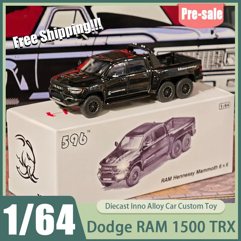 

Pre-Sale 596 Model 1:64 Dodge Ram 1500 Trx 6x6 Hennessey Mammoth High Detail Off-Road Pickup Truck Model With Working Lights Toy