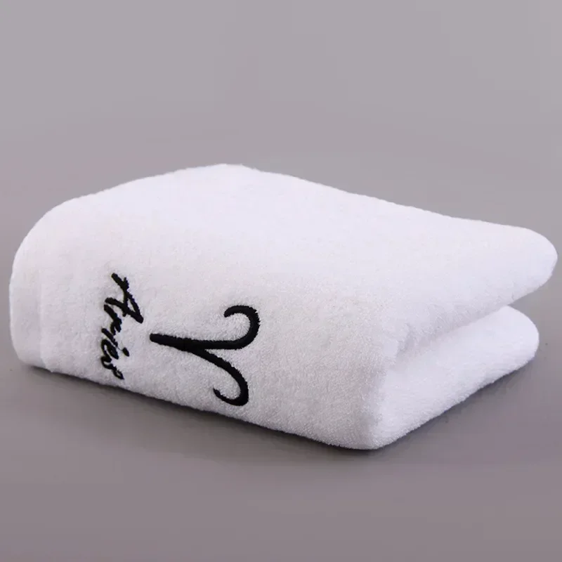 12 Constellation Letters Towel Embroidery Cotton Absorbent Quick Dry Lovers Gift Thickened Sport Soft fashion Face Towel 35x75cm