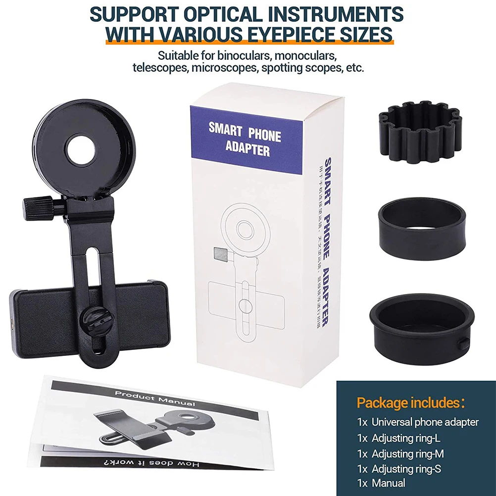 

Universal Phone Scope Mount Adjustable Clip For Telescope Microscope Stable Cellphone Adapter Holder Spotting Scope
