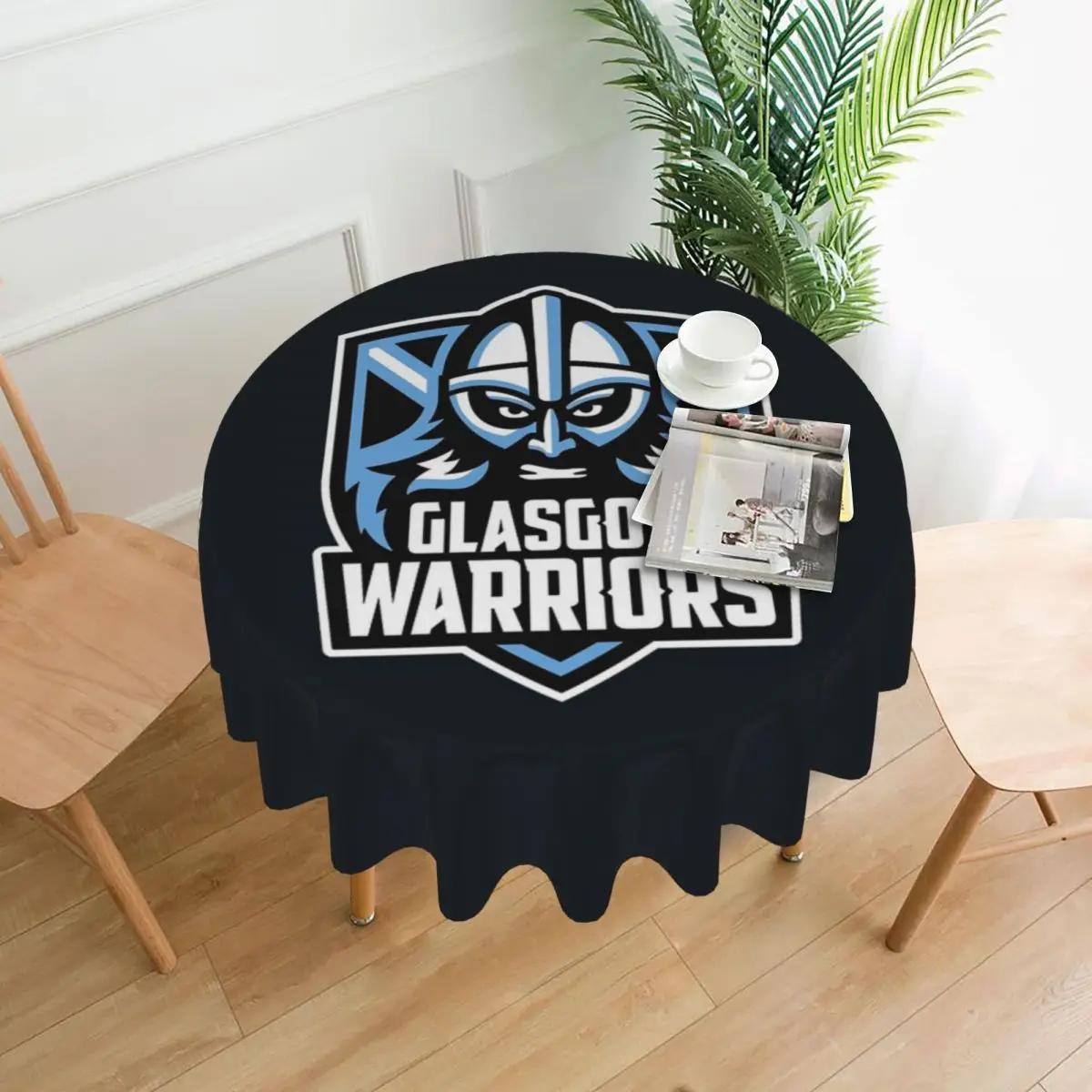 

Glasgow Warriors Waterproof Round Tablecloth Oilproof Table Cloth for Kitchen Events Dining Table Cover 60 inch