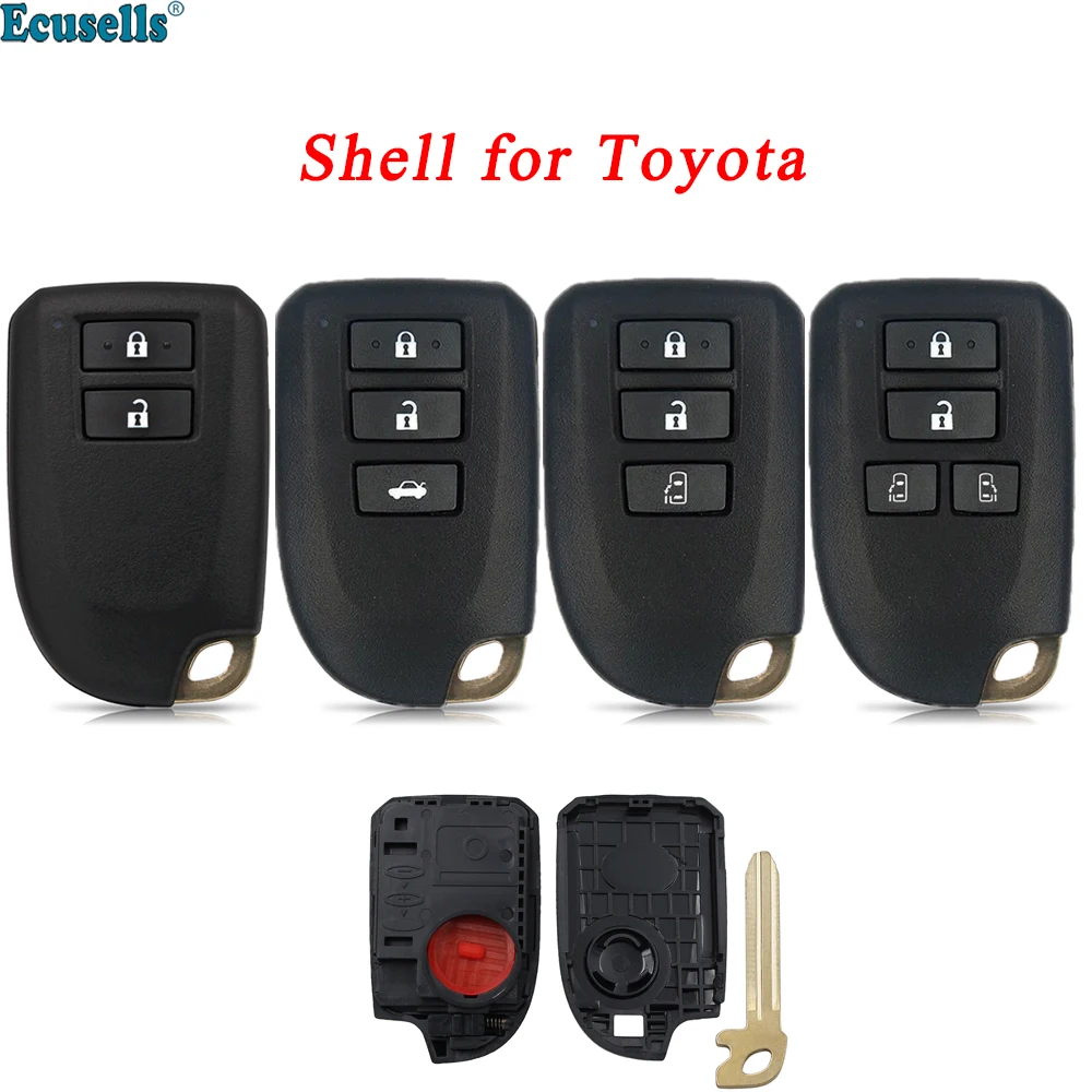 Ecusells 2/3/4 Buttons Keyless Smart Remote Car Key Shell Fob for Toyota YARIS L YARIS VIOS with Uncut Key