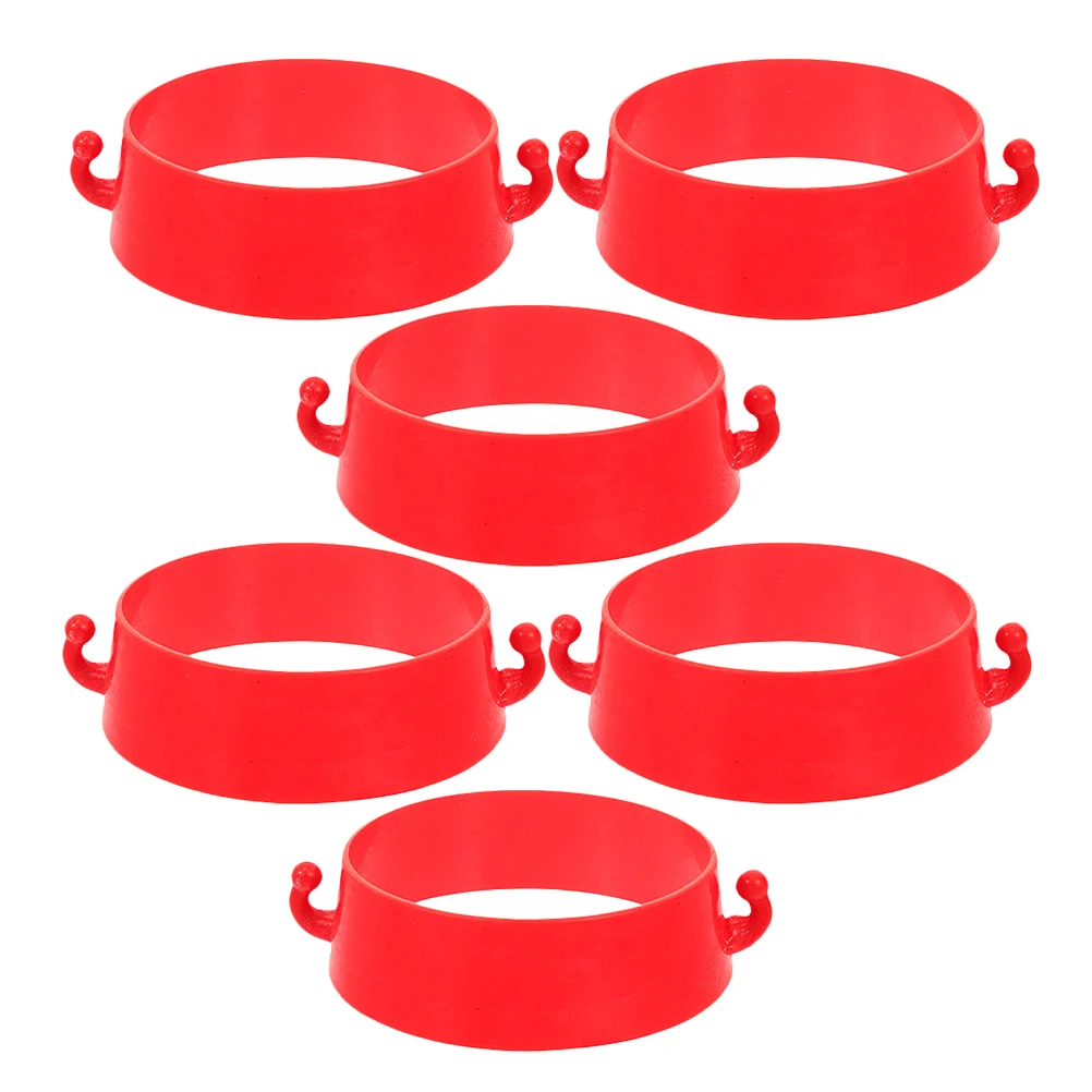 

6pcs Ring Chain Connectors Lightweight Plastic Cone Buckles for Traffic Barrier Safety Wearresistant Secure Fit Parking Tools