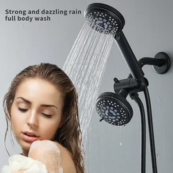 1pc Deluxe 4-in-1 Shower Head Set Fixed shower head Handheld shower Water separator Shower hose and feeder with five water modes