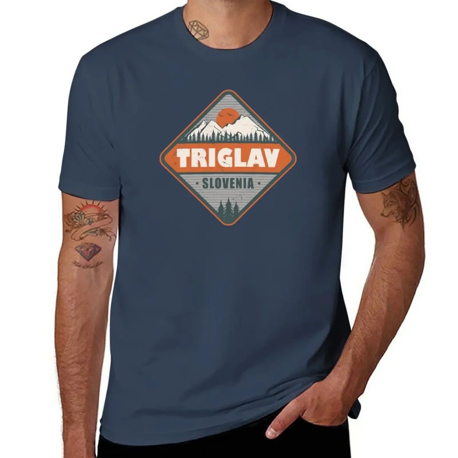 Triglav Slovenia Slovenian Alps Vintage Hiking Design T-Shirt customs cute tops mens graphic t-shirts hip hop