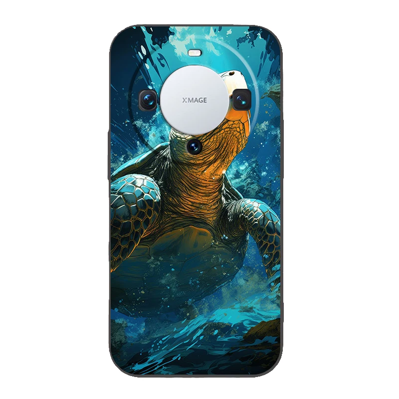 Cartoon Turtle Phone Case Cover for Huawei Mate 60 Pro P50 P40 P30 P20 P10 P Smart Y6 Y7 Y9 Plus Silicone Fundas Shell Capas Bag