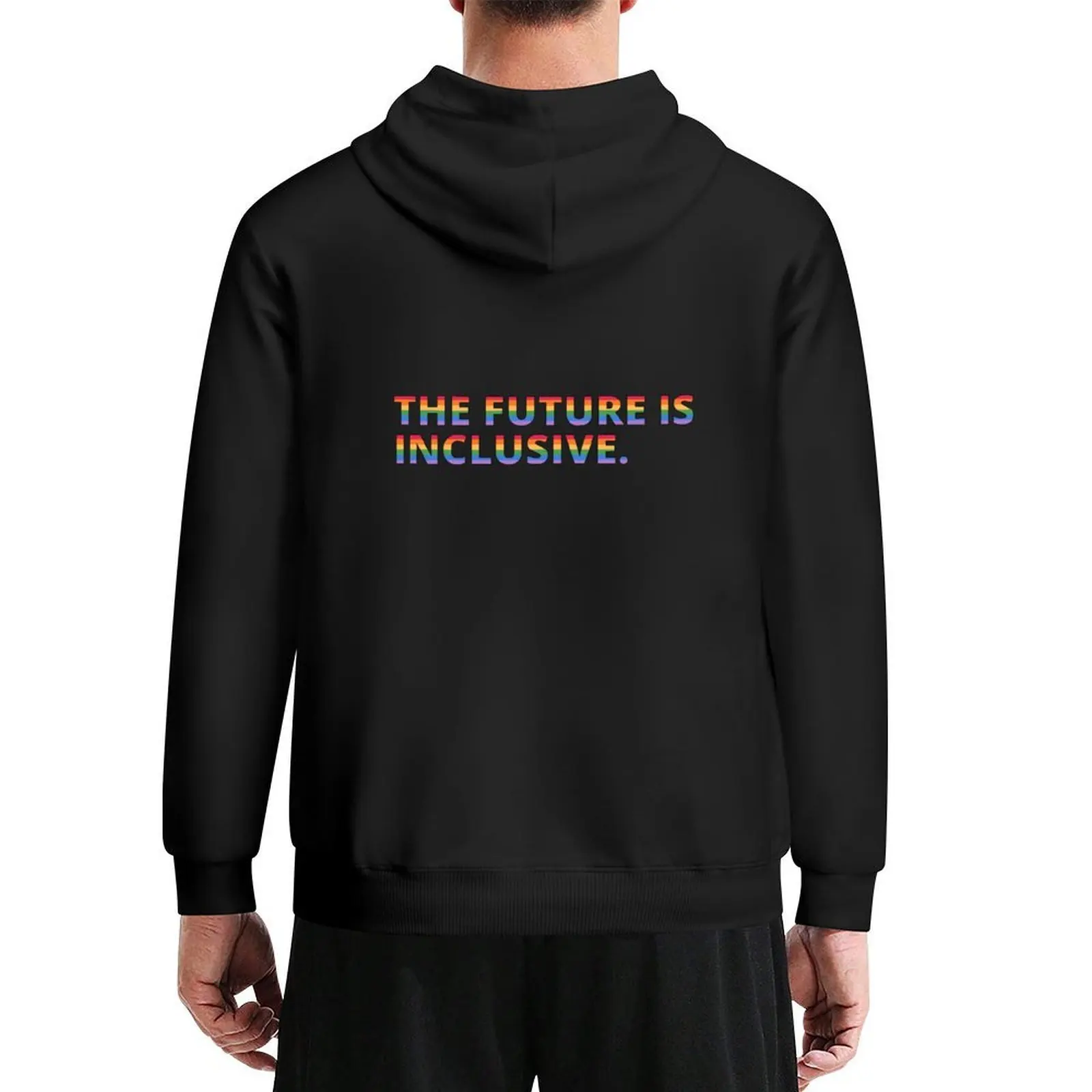 

The Future Is Inclusive Rainbow Pride FlagText Hoodie japanese style anime clothing blouse new in hoodies & sweat-shirt