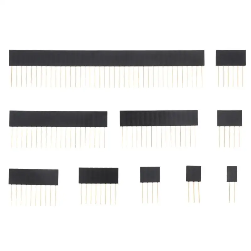 Single Row Female PCB Pin Header Socket 10Pcs 2.54mm Pitch 11mm Long Pins for  Hobbyist Circuit Repair Works