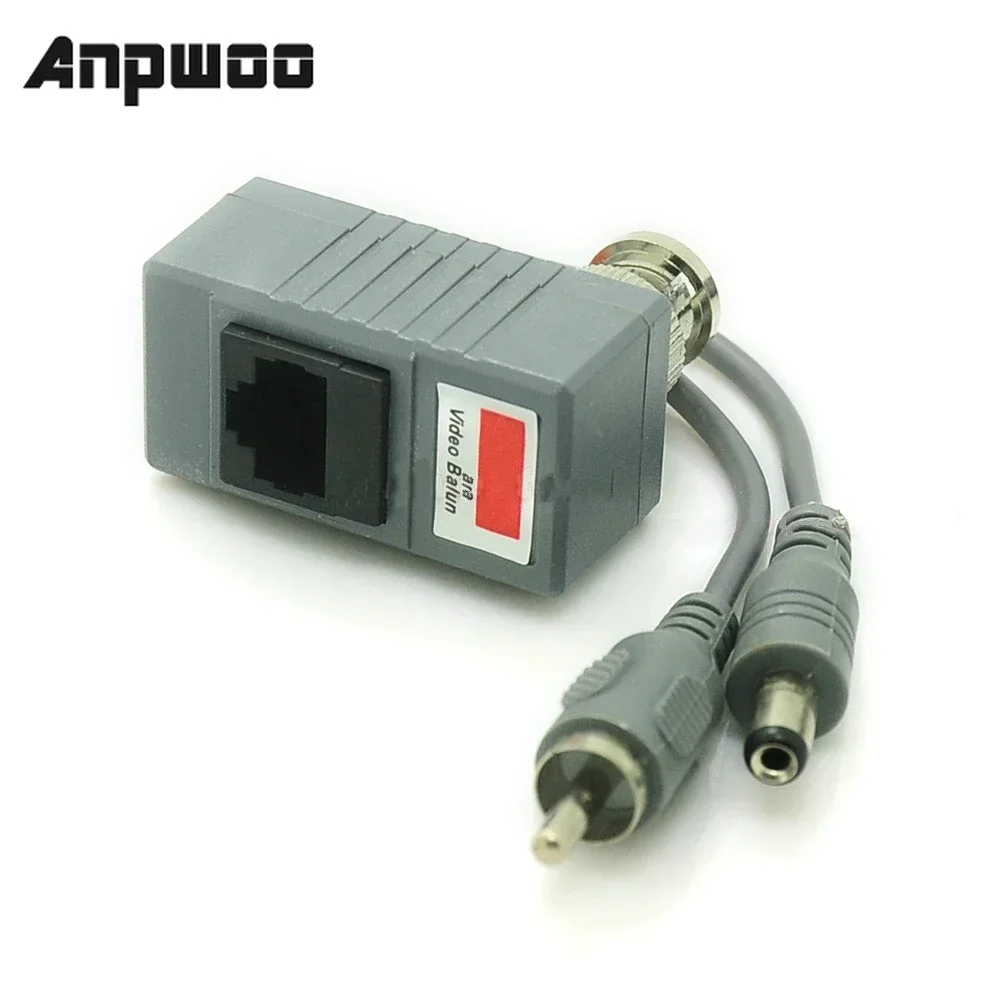Áudio e vídeo DC Power CAT5 par trançado RJ45 UTP Balun BNC Transceptor